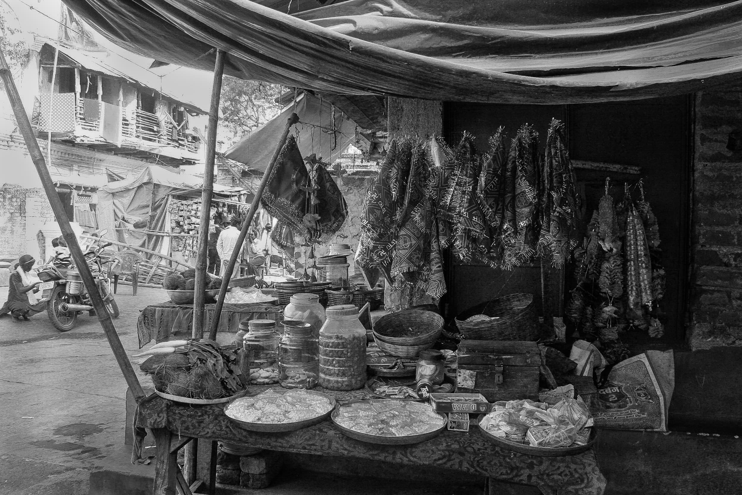 Stall and temple