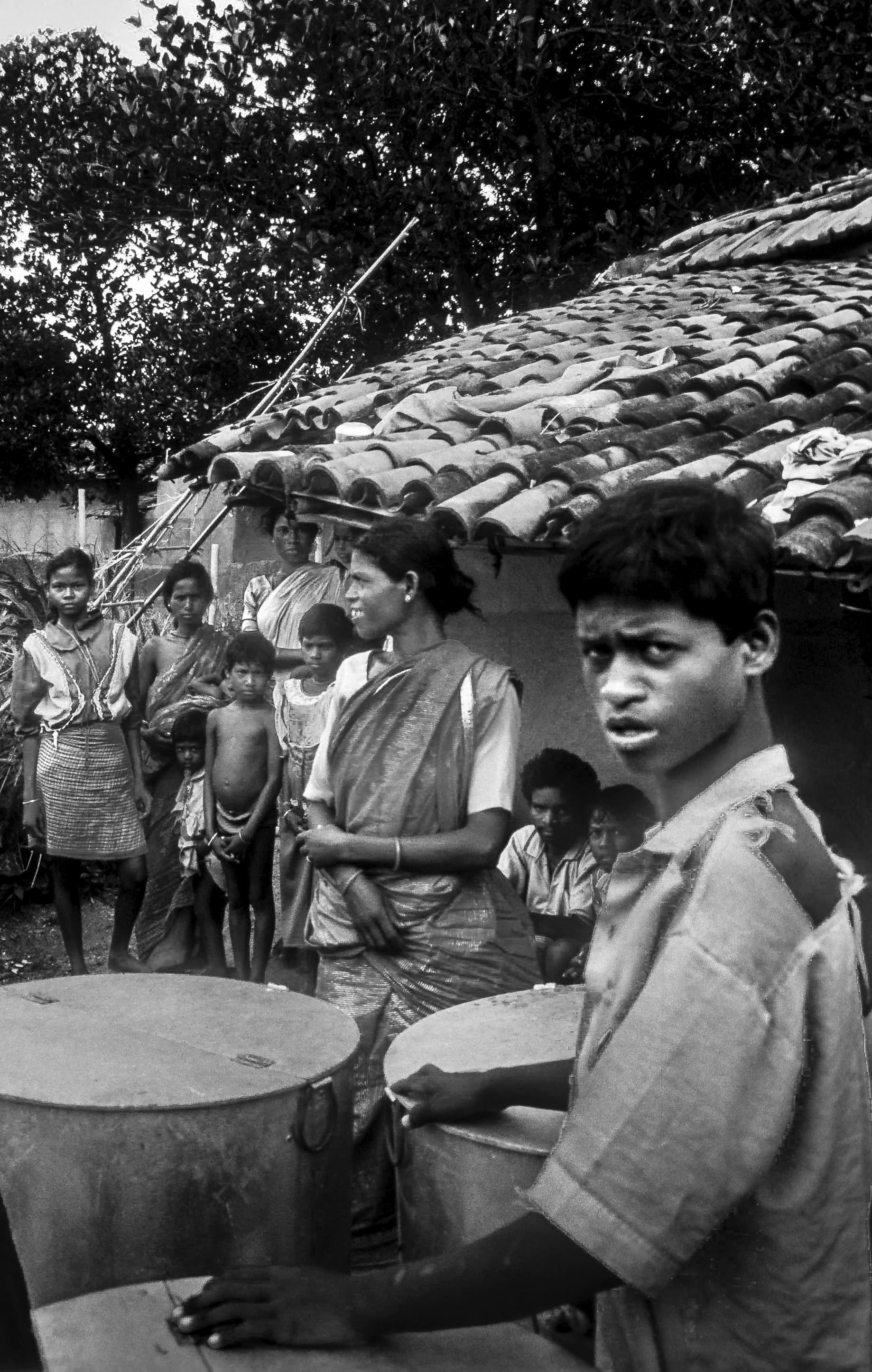 Tribal family and boy